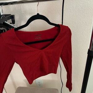 Red Cropped long sleeve